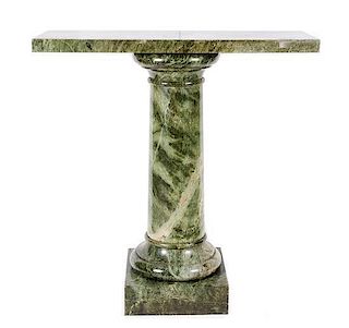 A Green Marble Column, Height 37 x width 35 x depth 14 inches.