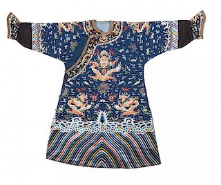 Chinese Imperial Blue Dragon Robe.