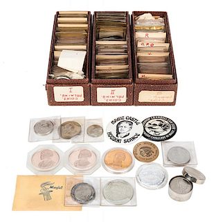 Collection of Magician’s and Novelty Tokens. John Daniel Collection.