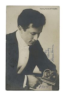 Harry Handcuff Houdini Real Photo Postcard.
