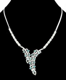 Ladies Sterling & Emerald Necklace