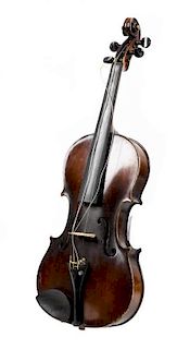 A German Violin, in the manner of Jacobus Stainer, Overall length 23 1/4 inches.