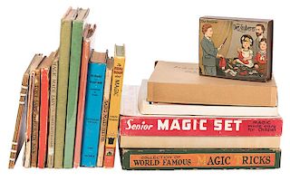 Group of Vintage Children’s Magic Sets and Books on Magic.
