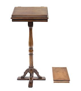 An American Mahogany Lectern and Wooden Travel Desk, Height 44 inches.