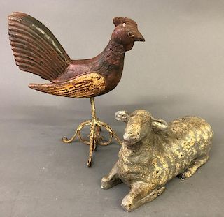 Carved Rooster and Lamb