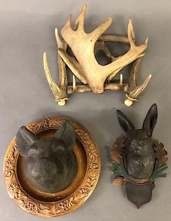 Animal Carvings and Horn Rack
