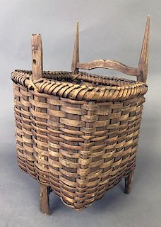 Early Splint Wood Back Pack Basket