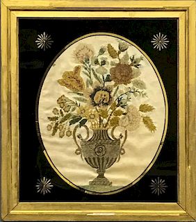 Framed Silk Washington Memorial Embroidery