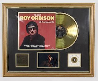 Framed Roy Orbison Gold Record & Album Cover