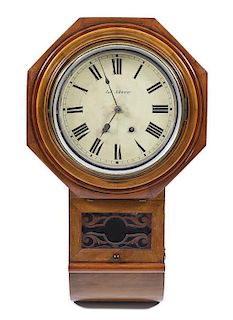 An English Victorian Wall Clock, Height 29 inches.