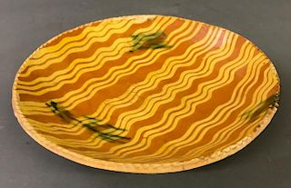 Colorful Slip Decorated Redware Plate
