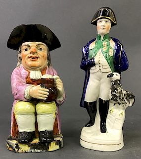 Staffordshire Figures of Napoleon and Toby Jug