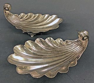 Pair of Sanborn's Mexican Silver Shell Bowls
