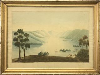 Hudson Valley Watercolor of Sailboats