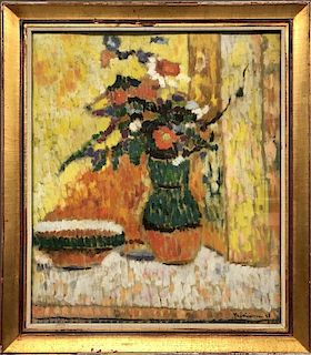 George Stefanescu Oil Painting of Flowers