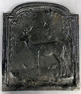 Cast Iron Stove Plate with Standing Stag