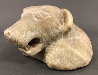Alabaster Carved Leopard Head