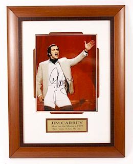 Framed Autographed Photo of Jim Carrey