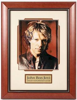 Framed Autographed Photo, John Bon Jovi