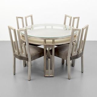 James Mont Dining Table & Set of 4 Chairs