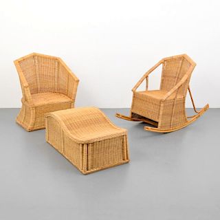 Pierre Chareau (after) Seating, 3 Piece Set