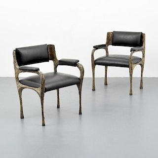 Pair of Paul Evans Arm Chairs