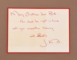 Jacqueline Kennedy Onassis Signed Note Card & Book
