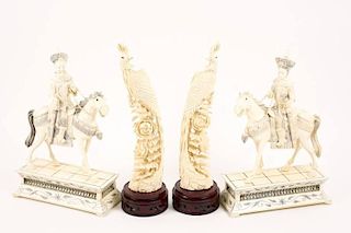Group of 4 Chinese Carved Figural Pieces