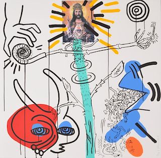 Large Keith Haring APOCALYPSE X Silkscreen, Signed