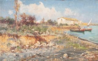Artist Unknown, (20th century), Country Lake with Boats