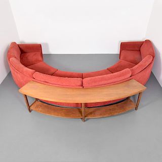 Large Milo Baughman Sectional Sofa & Table