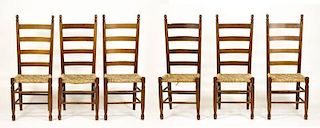 Set of 6 American Ladder Back Side Chairs