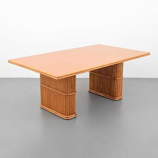 Rattan Dining Table, Manner of Paul Frankl
