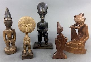 Five African Wood Carved Figures