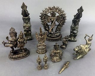 Eleven Indian Bronze Figures
