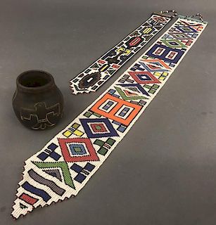 Indigenous American Pot and Beaded Wall Hangings