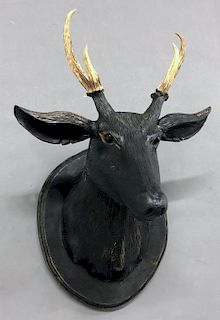 Black Forest Carved Stag Head