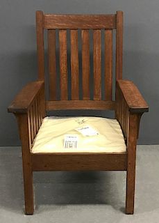 Mission Style Oak Armchair