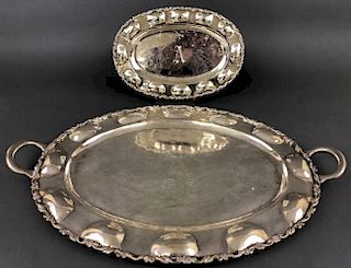 Two Mexican Sterling Silver Trays