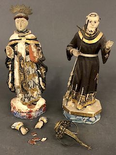 Carved and Painted Figures of Saints