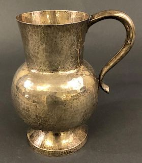 Mexican Hammered Sterling Silver Pitcher