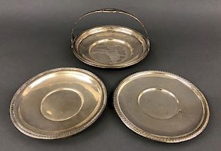 Sterling Silver Basket and Two Dishes
