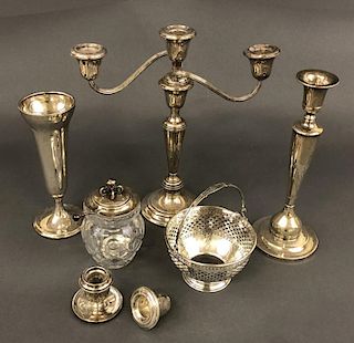 Weighted Sterling Silver Candelabra Grouping