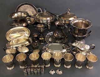 Large Lot of Silverplate Tableware