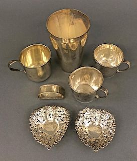 Sterling Silver Tableware with Heart Shaped Dishes