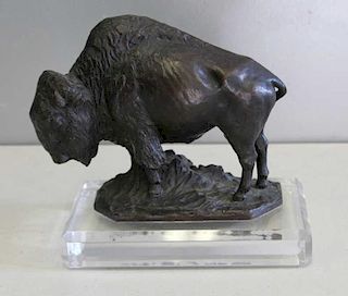 WHEELER, Kathleen. Bronze Buffalo Sculpture.