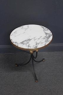 Midcentury Palladio Marble Top Table.