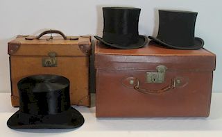 Grouping of Vintage Top Hats.
