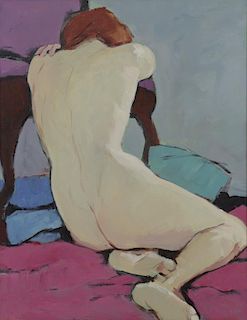 LESSER, Mimi Korach. Oil on Canvas. Nude.