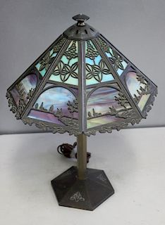 Bradley and Hubbard Tiffany Style Table Lamp.